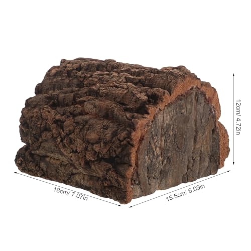 Reptile Hide Cave - Natural Cork Bark Lizard Hideout - Arched Tree Bark Tunnel for Gecko Turtle Snake Hermit Crab Climbing and Resting 6x7'' - size: 18.00X15.50X12.00CM