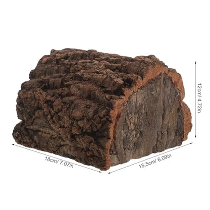 Reptile Hide Cave - Natural Cork Bark Lizard Hideout - Arched Tree Bark Tunnel for Gecko Turtle Snake Hermit Crab Climbing and Resting 6x7'' - size: 18.00X15.50X12.00CM