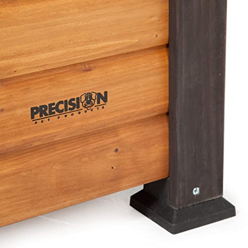 Petmate Petmate Precision Pet Weather-Resistant Log Cabin Dog House with Adjustable Feet, Natural Wood, Medium - color: Walnut/Dark Brown, size: Medium, style: Outdoor Log Cabin