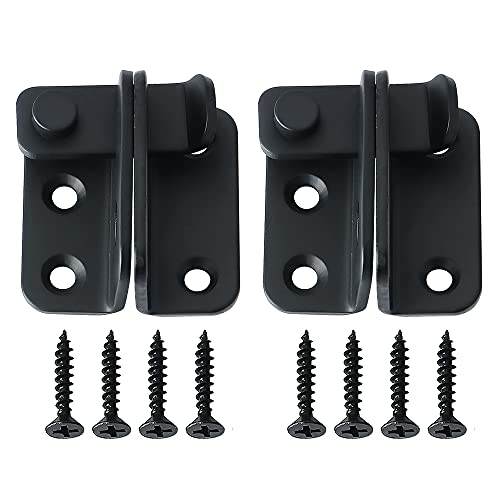 Alise Flip Latch Gate Latches Slide Bolt Latch Safety Door Lock Catch for Barn Cabinet Pet Cage Garden Bathroom Garage Window Sliding Door,Stainless Steel Matte Black(Pack of 2) - color: Matte Black, size: Small Size