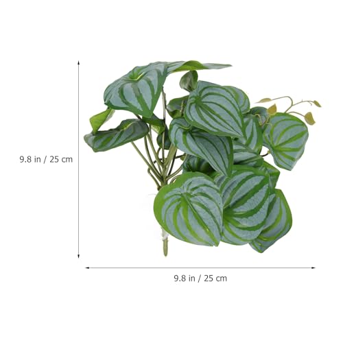 DOITOOL 2pcs Artificial Reptile Plants for Terrarium Habitat Decor with Suction Cup, Lifelike Simulation Plant Ornaments, 46 Leaves Including Watermelon and Monstera Styles for Reptile