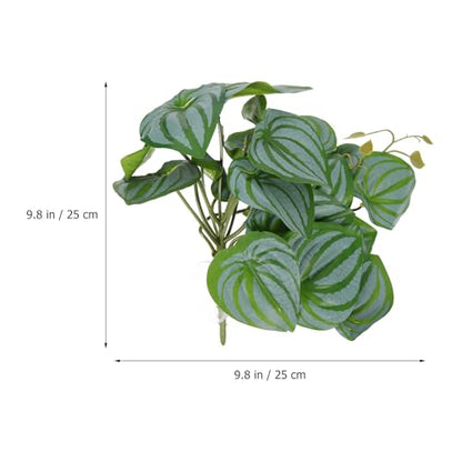 DOITOOL Artificial Reptile Plants Leaves 2pcs Set with Suction Cup Realistic Simulation Terrarium Decor for Reptile Tank Habitat 23 Watermelon Leaves for Snake Lizard Amphibian Enclosure