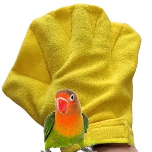 1 Pair Parrot Anti-bite Glove Bird Bite-Proof Bird Chewing Safety Protective Glove Small Animals Handling Glove Cockatiel Conure Lovebird Budgerigar Parakeet Parrot Supplies (Yellow) - color: Yellow