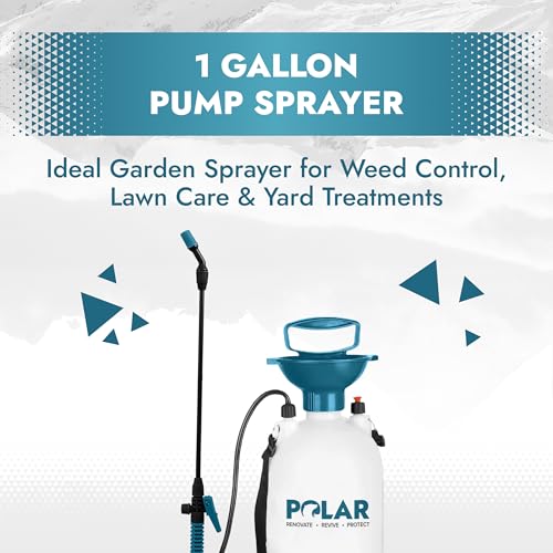 Polar Garden Pressure Sprayer - 1.32 Gallons - Multipurpose Garden Sprayer - Adjustable Spray Nozzle - Extendable Wand Hose - Ergonomic Handle - Lockable Trigger Mechanism - 1.32 Gallons - size: 1 Count (Pack of 1)