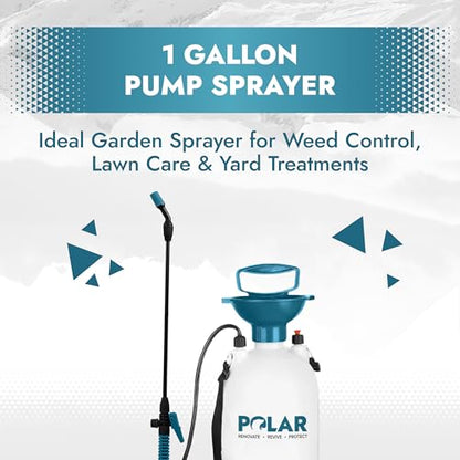 Polar Garden Pressure Sprayer - 1.32 Gallons - Multipurpose Garden Sprayer - Adjustable Spray Nozzle - Extendable Wand Hose - Ergonomic Handle - Lockable Trigger Mechanism - 1.32 Gallons - size: 1 Count (Pack of 1)