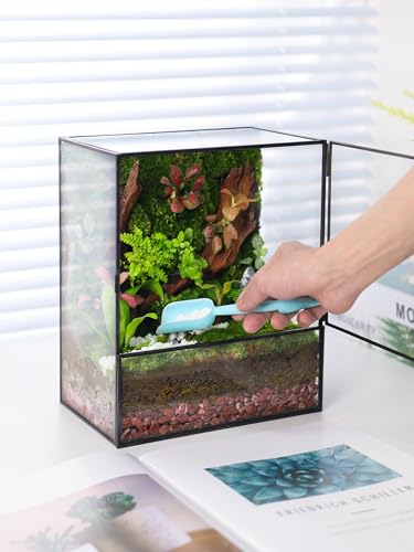REDHUGO Glass Planter Terrariums with Door, Glass Terrarium Glass Greenhouse, Geometric Plants Terrariums Planter for Moss, Succulent, Indoor Tabletop Centerpiece, Rectangle, Black (Terrarium ONLY) - color: Black