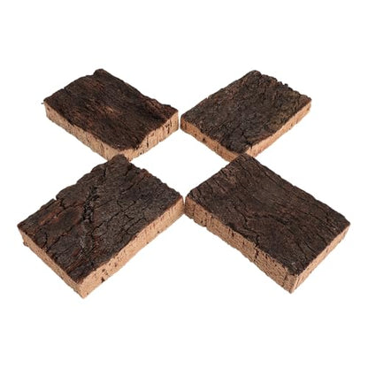 4pcs Cork Terrarium Background: Terrarium Bark Background Cork - Natural Bark Backdrop - Reptile Climbing Wall Accessories 3.94x2.56 - size: 10.00X6.50X2.00CM