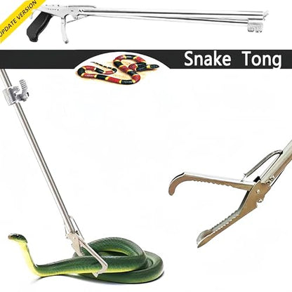 Snake Tong Collapsible Reptile Grabber Rattle Snake Catcher Stainless Steel Wide Jaw Handling Tool with Lock and Comfortable Grip Handle (39inch-100cm - style: 39 inch-Collapsible