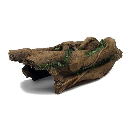 JIHAQUA Aquarium Resin Bark Terrarium Decor, Lizard, Snake or Reptile Hide,Lizard, Spider and Aquarium Fish Hide Cave (Large Bark B)