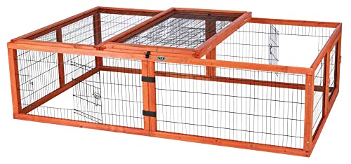Outdoor Run with Mesh Cover (L) - size: 68.5"L x 42.9"W x 18.9"H