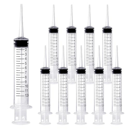 Wisdom Teeth Syringe, 12ml Dental Irrigation Syringe with Measurement, Sterile Individually Package for Oral Dental Care, Tonsil Stones Removing, Lab, Liquid, Feeding (10 Pack) - style: Straight Tip 10 Pack