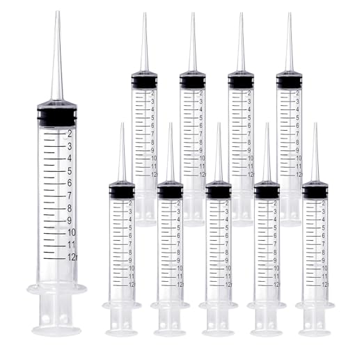 Wisdom Teeth Syringe, 12ml Dental Irrigation Syringe with Measurement, Sterile Individually Package for Oral Dental Care, Tonsil Stones Removing, Lab, Liquid, Feeding (10 Pack) - style: Straight Tip 10 Pack
