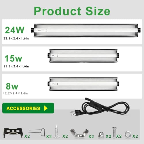 T5 HO UVB Lighting Kit, 8W Terrarium Hood with Detachable Curved Reflector, Desert 10.0 UVB T5 Lamp (8 Watts) - size: 8 Watts