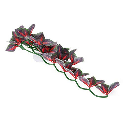 POPETPOP Reptile Plants for Terrarium : Terrarium Plant with Suction Cup Aquarium Plants Fish Tank Plants Reptile Fake Plant for Bearded Dragons Lizards Geckos