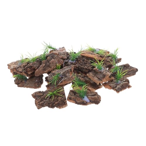 TOYANDONA 20pcs Natural Cork Bark for Reptile Terrarium Background Tree Bark Decor for Lizards Snakes Turtles Cork Tank Accessories for Amphibian Habitat