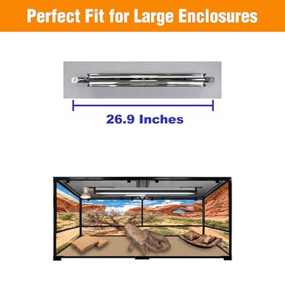 T5HO Single 22” UVB Reptile Light Fixture 24w, Bearded Dragon and Reptile Terrarium Light Fixture