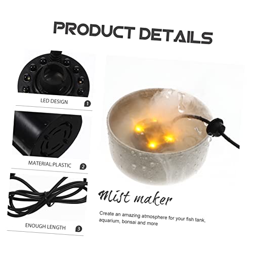 20MM LED Light Mist Maker Fog Machine for Fountains and Aquariums Ultrasonic Humidifier 12 Color Changing Lights for Gardening and Fish Tanks