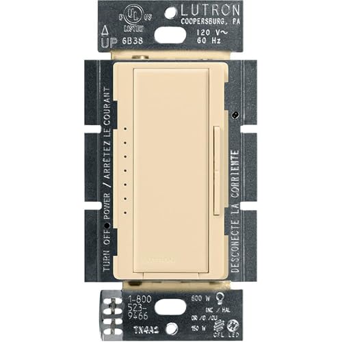 Lutron Maestro LED+ Dimmer Switch for Dimmable LED, Halogen and Incandescent Bulbs, 150W/Single-Pole or Multi-Location, MACL-153M-IV, Ivory - color: Ivory, size: 1 Pack, style: Dimmer