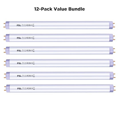FSL BL T8F10W 365nm UV Black Light 13Inch Tubes 6-Pack for 20W Device | Next‑Generation 365nm Narrow-Spectrum;Widely compatible; Low light attenuation
