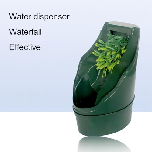 Gavigain Reptile Drinking Fountain Water Dripper Living Aqua Waterfall for Lizard Turtle Snake Spiders