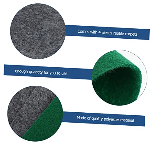 4pcs Reptile Terrarium Carpet Liner Absorbent Bedding Mat for Lizards Snakes Tortoises and Geckos Grey Substrate