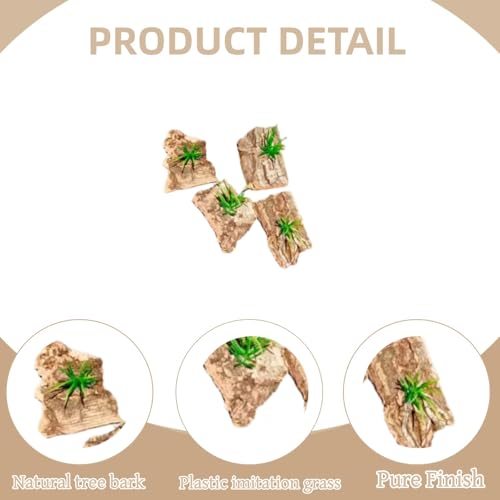 10 Pieces Tarantula Enclosure Decor Cork Bark Hide with Natural Grasses Jumping Spider Accessories Tarantula Hide and Reptile Habitat Supplies