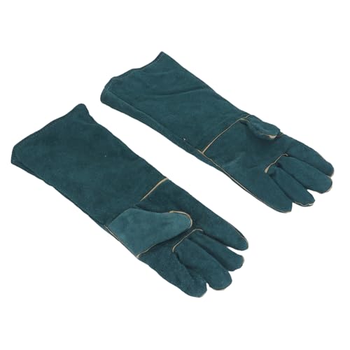 Focket Animal Handling Gloves, Thick Soft Cowhide Puncture Proof with PU Leather Lining for Cat Dog Snake Reptile