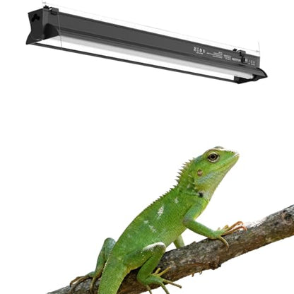 T5 HO UVB Lighting Kit, 8W Terrarium Hood with Detachable Curved Reflector, Desert 10.0 UVB T5 Lamp (24 Watts) - size: 24 Watts