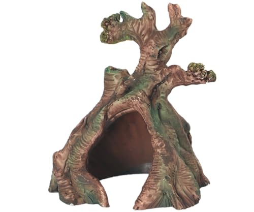 Resin Aquarium Driftwood for Aquarium Decor Reptile Tank Decoration,Sunken Wood for Fish Tanks & Reptile Terrariums,Reptile Hideout Hide cave,Perfect for Fish,Lizards,Turtles,Geckos,Tortoises - color: Brown-Green