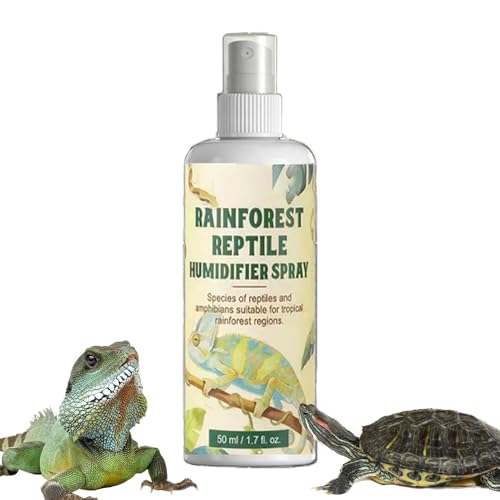 Reptile Hydration Mister, Compact Animal Humidify Spray, 50ml Fine Mist Bottle with Easy Trigger, Portable Terrarium Moisture Sprayer, Tropical Habitat Care Tool, Pet Enclosure for Gecko Chameleon