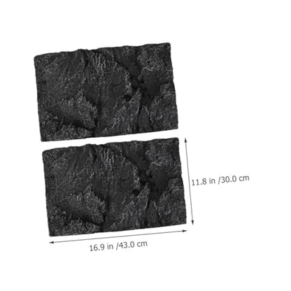 2pcs Reptile Box Backdrop Terrarium Background Vivarium Background 3D Reptile Background for Terrarium Vivarium Decoration Aquarium Rocks Reptile Tank Background Reptiles Animal Pu