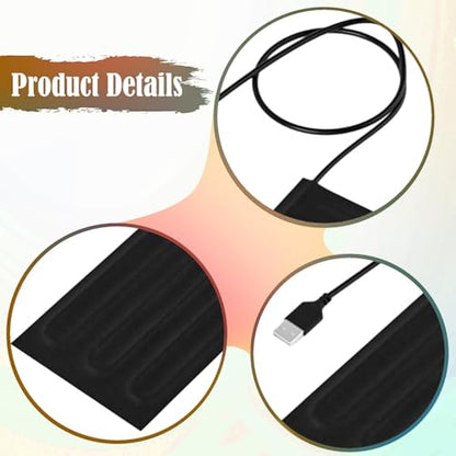 Reptile Heating Pad Warming Bed Electric Mat Sleeping Cushion USB Plug Waterproof Surface Suitable for pet Terrarium Indoor breeding Home Decoration, Style A