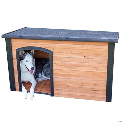 PRECISION PET PRODUCTS Extreme Outback Log Cabin Dog House, Large, Natural Wood (7027013) - color: Walnut/Dark Brown, size: Large, style: Extreme Outdoor Log Cabin