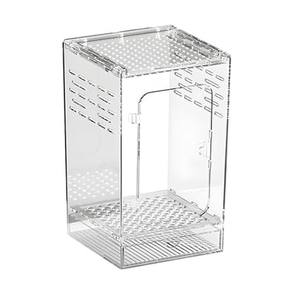 Jumping Spider Enclosure – Acrylic 15x15x25cm | Small Reptile Habitat with Dual-Sided Ventilation | Front-Opening Arboreal Tarantula Tank | Transparent Terrarium for Mantis and Invertebrate Use - color: Large arboreal breeding box