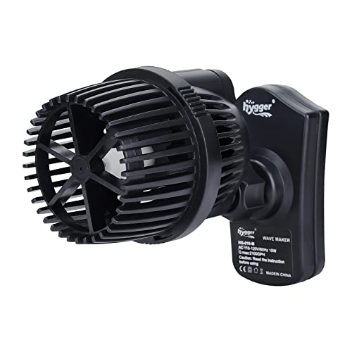 hygger 2100 GPH Aquarium Wave Maker Pump with Strong Magnetic Suction Base, Ultra-quiet 360 Degree Rotating Submersible Power Head, for 75-130 Gal Freshwater Saltwater Tank - size: 2100GPH (12W)