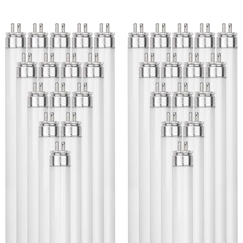 Sunlite 30410 F24T5/841/HO 2 Foot T5 Linear Fluorescent Lamp, 24 Watts, 1800 Lumens, 4100K Cool White, Miniature G5 Bi-Pin Base, ROHS Compliant, High Performance Straight Tube, 40 Pack - color: 4100k, style: 24 watts (22.20-Inch)