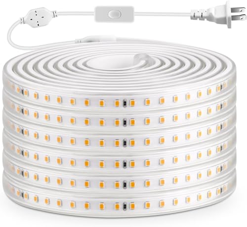 LED Strip Lights - 1200LEDs Waterproof Rope Lighting, 3000K Warm White, 110V for Indoor & Outdoor Garden, Patio, Bedroom, Kitchen, Living Room - color: warm light, size: 32.8 ft