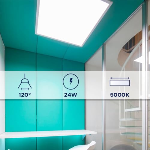 2Pack 4FT LED Retrofit Kits, 24W Magnetic retrofit kit, 5000K Daylight White, Super Bright 3600LM, No Dimmable, Recessed Fluorescent Replacement Light, Easy Install, Milky Cover - color: 4ft 2pack 5000k Milky