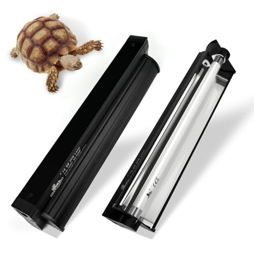 T5 UVB Lighting Combo Kit for Reptiles,8W Light Fixture with Desert 10.0 T5 UVB Light Bulbs Terrarium Hood Heat Lamp for Breaded Dragon,Turtle,Frog,Lizard,Tortoise,Gecko,Snake