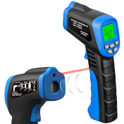 HOLDPEAK 981C Digital Laser Infrared Thermometer Non Contact, IR Heat Temperature Gun Instant-Read -58 to 1022℉ (-50 to 550℃) for Cooking, Grill, Pizza Oven, Griddle, Engine, HVAC, Not for Human