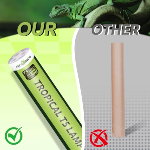 REPTI ZOO 2 Pack 34" T5 5.0 UVB Reptile Light Bulb 39W, UVA UVB Fluorescent Lamp Tube for Turtles, Chameleon, Tortoises, Lizard - color: 5.0 UVB-34" 39W