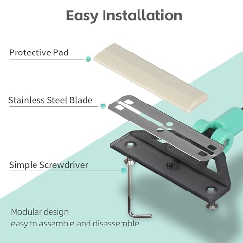 UPETTOOLS Algae Scraper for Glass Aquariums, 2 in 1 Adjustable Algae Scraper with 5 Stainless Steel Blades and Cleaning Brush, Aquarium Glass Cleaning Tools for 20-40 Gallon Fish Tank
