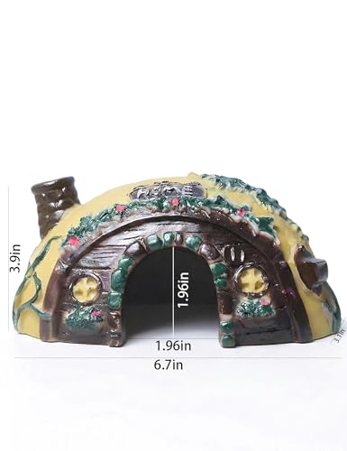 Toad Frog House Resin Reptile Hide Cave for Outside Garden Tank | Irregular camouflage mossy stone shelter, fits turtle tarantula crab leopard geckos, small reptiles humid hideout accessories