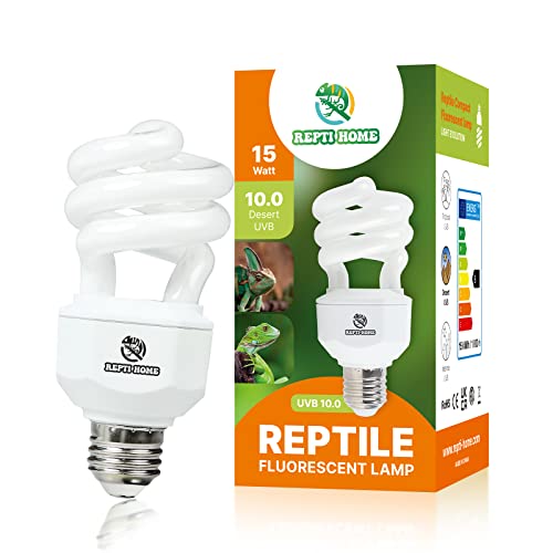 UVA UVB Reptile Light 15W 10.0,Desert Terrarium Compact Fluorescent Lamp,UVB Reptile Light Bulb for Snake,Spider,Bearded Dragon - size: 10.0-15