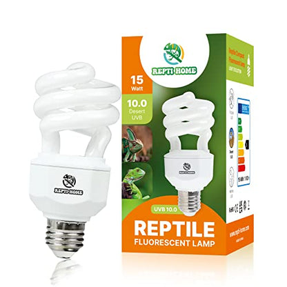 UVA UVB Reptile Light 15W 10.0,Desert Terrarium Compact Fluorescent Lamp,UVB Reptile Light Bulb for Snake,Spider,Bearded Dragon - size: 10.0-15