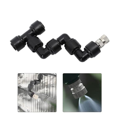 flexman Reptile Mister Nozzles, 360 Degrees All Direction Coverage Embedded Reptile Misting Nozzles for Mist Cooling System Greenhouse Courtyard for Outdoor Patio Poolside, Camping