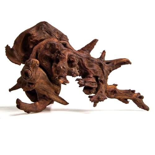 2pcs emours Natural Mopani Wood Fish Tank Decor Aquarium Driftwood Terrarium Wood, 11-16 in - size: Medium (12–16 in / 30–40 cm)