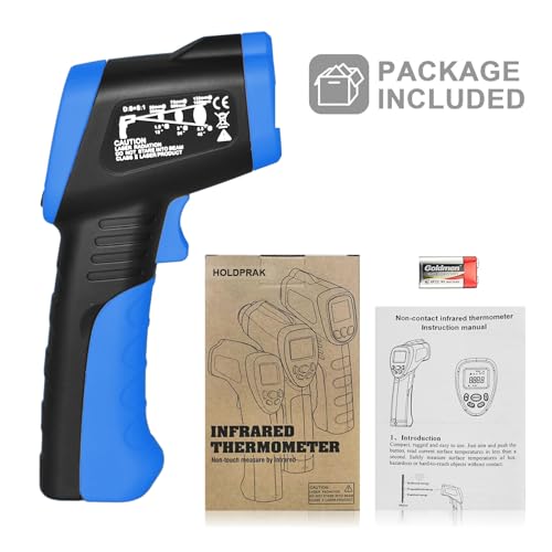 HOLDPEAK 981C Digital Laser Infrared Thermometer Non Contact, IR Heat Temperature Gun Instant-Read -58 to 1022℉ (-50 to 550℃) for Cooking, Grill, Pizza Oven, Griddle, Engine, HVAC, Not for Human