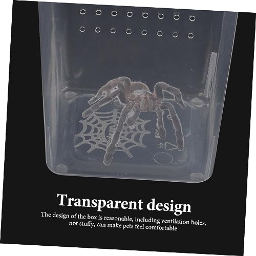 MERRYHAPY Box Clear Reptile Feeding Box Transparent Breeder Enclosure for Snails and Safe Easy to High Visibility Pet Habitat Container for Reptile Care and Observation