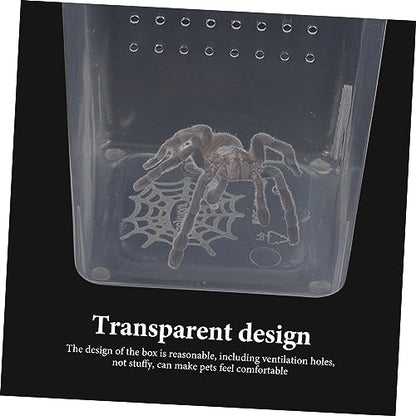 MERRYHAPY Box Clear Reptile Feeding Box Transparent Breeder Enclosure for Snails and Safe Easy to High Visibility Pet Habitat Container for Reptile Care and Observation